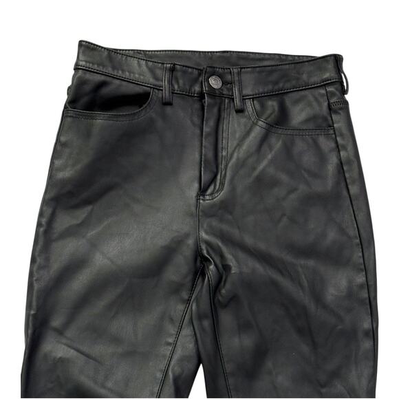 Free People Faux Leather Pants - Skinny Black - 26 Waist - Soft & Cozy Leggings - Picture 3 of 8